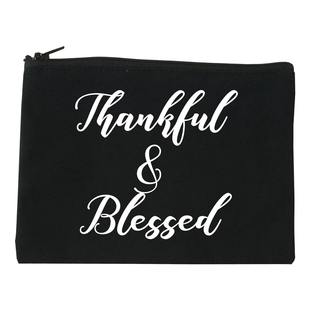 Thankful And Blessed Black Makeup Bag