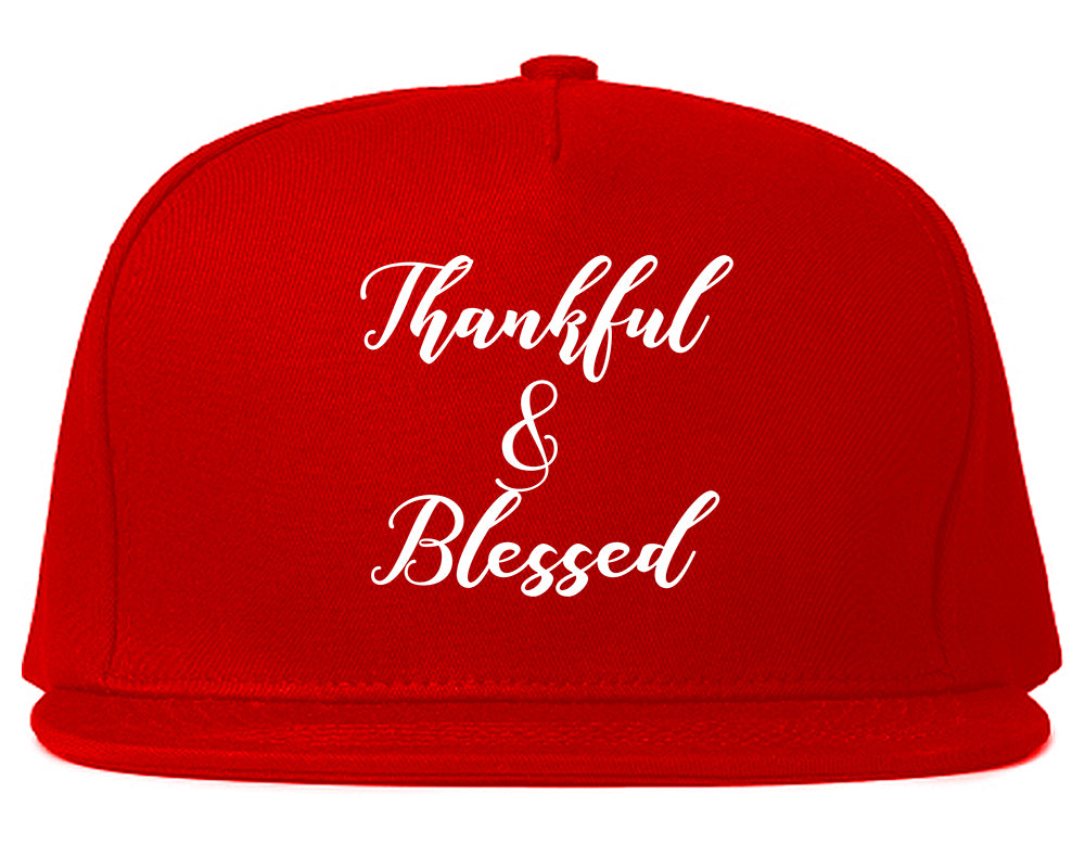 Thankful And Blessed Red Snapback Hat