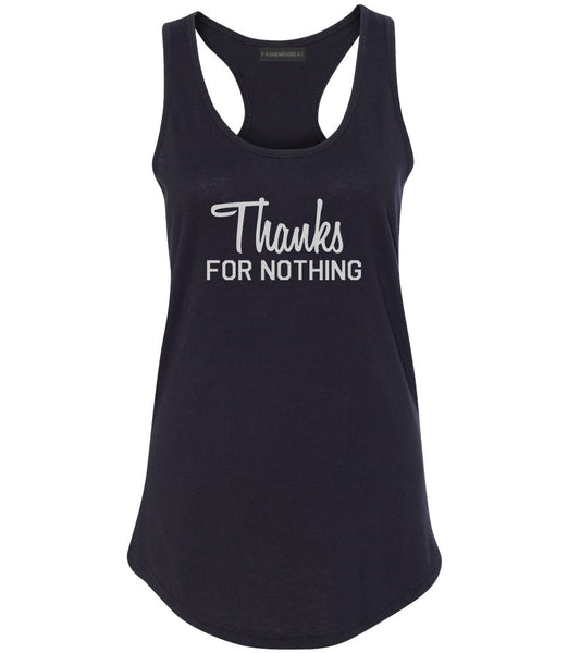 Thanks For Nothing Womens Racerback Tank Top Black