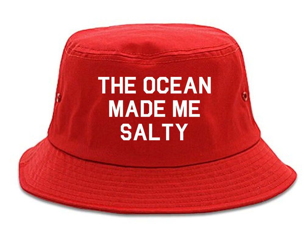 The Ocean Made Me Salty Vacation Bucket Hat Red