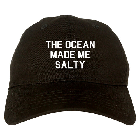 The Ocean Made Me Salty Vacation Dad Hat Black
