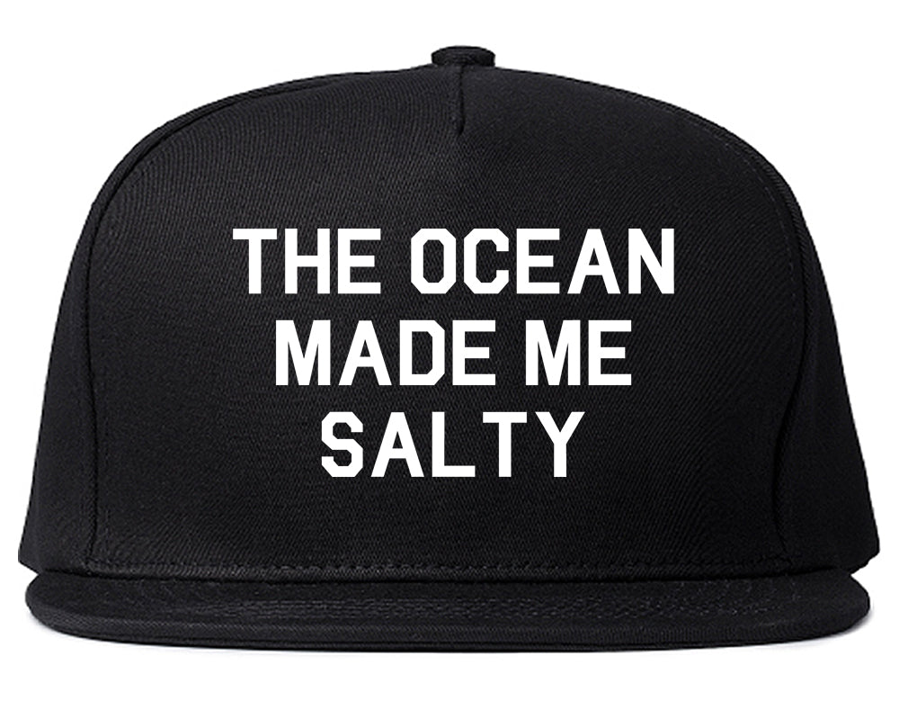 The Ocean Made Me Salty Vacation Snapback Hat Black
