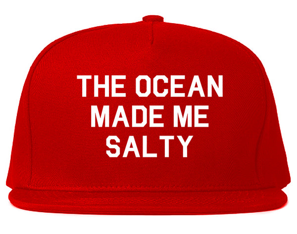 The Ocean Made Me Salty Vacation Snapback Hat Red