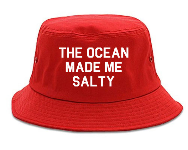 The Ocean Made Me Salty Red Bucket Hat