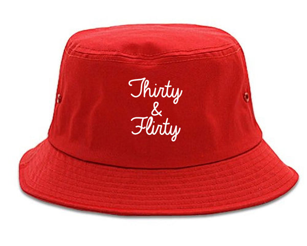 Thirty And Flirty 30th Birthday Party Bucket Hat Red