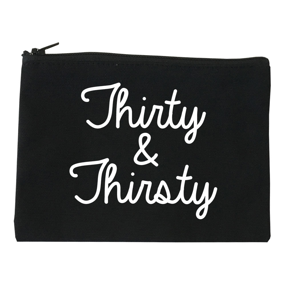 Thirty And Thirsty 30th Birthday Party Makeup Bag Red
