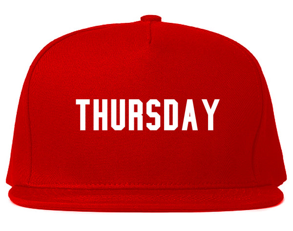 Thursday Days Of The Week Red Snapback Hat