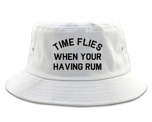 Time Flies When Your Having Rum Funny Bucket Hat White