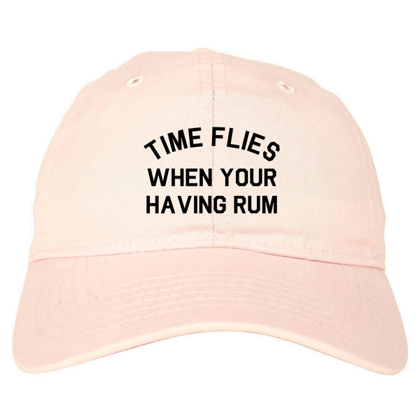 Time Flies When Your Having Rum Funny Dad Hat Pink