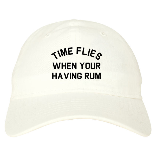 Time Flies When Your Having Rum Funny Dad Hat White