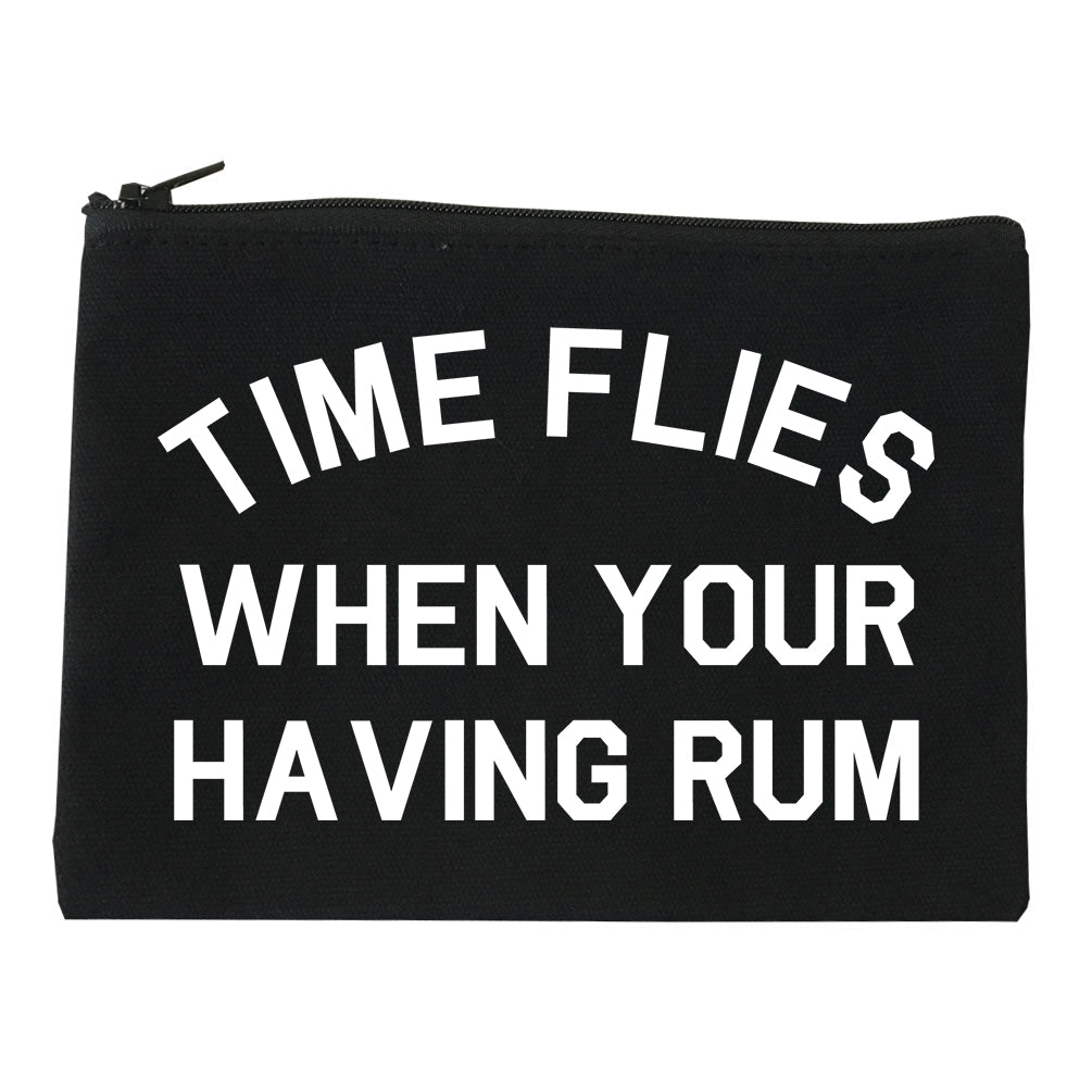 Time Flies When Your Having Rum Funny Makeup Bag Red