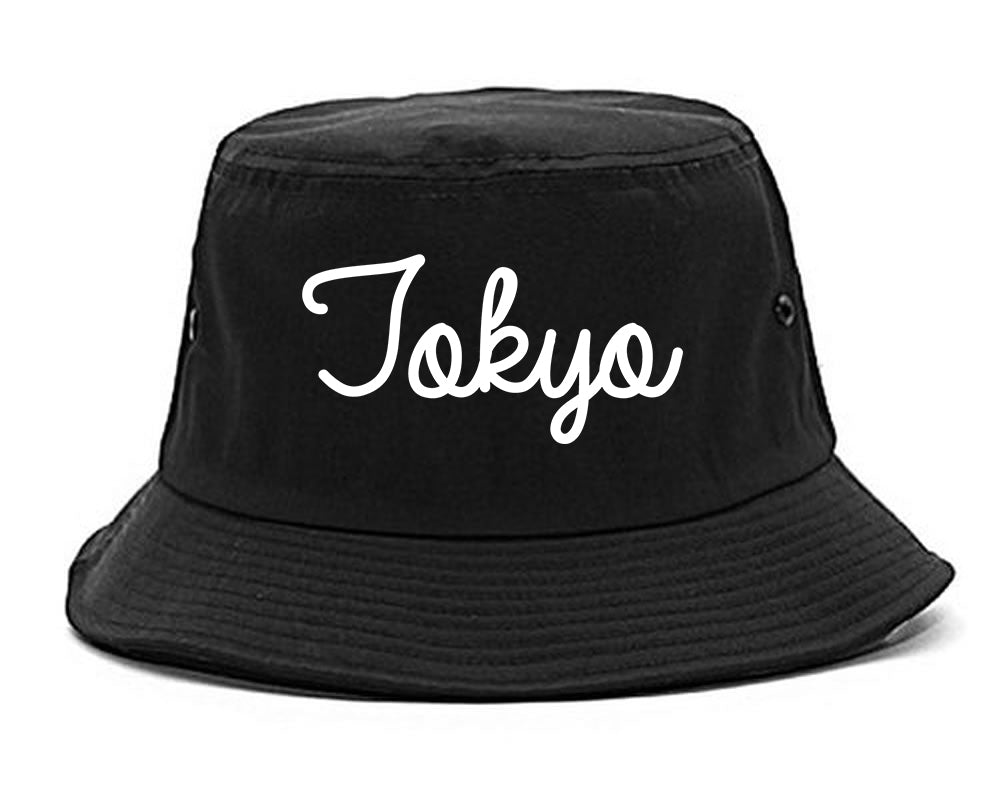 Tokyo Japan Script Chest black Bucket Hat