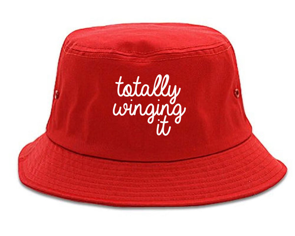 Totally Winging It Script Bucket Hat Red