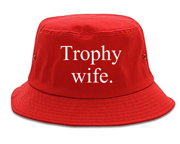 Trophy Wife Funny Wifey Gift Bucket Hat Red