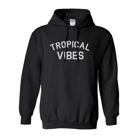 Tropical Vibes Only Black Womens Pullover Hoodie