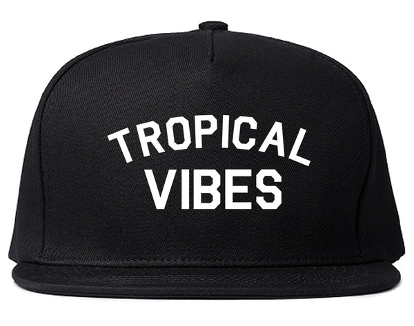 Tropical Vibes Only Black Snapback Hat