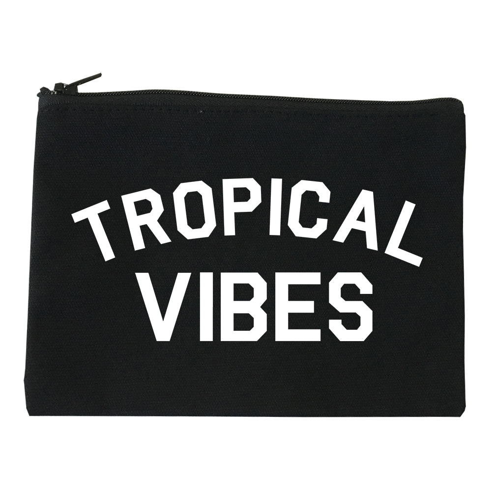 Tropical Vibes Only black Makeup Bag
