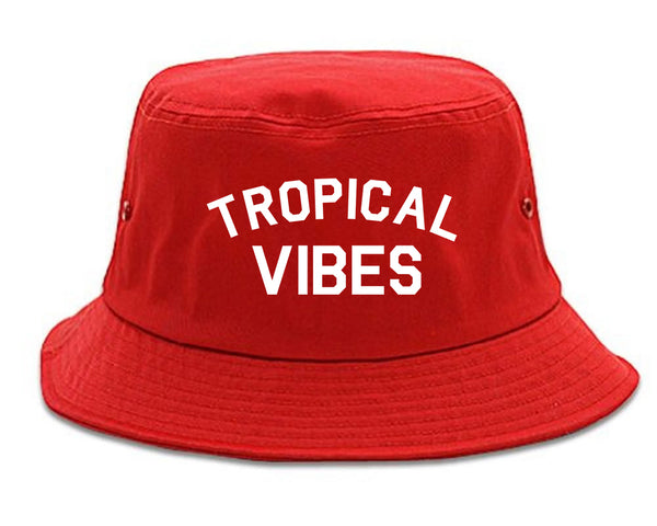 Tropical Vibes Only red Bucket Hat