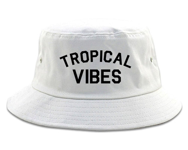 Tropical Vibes Only white Bucket Hat