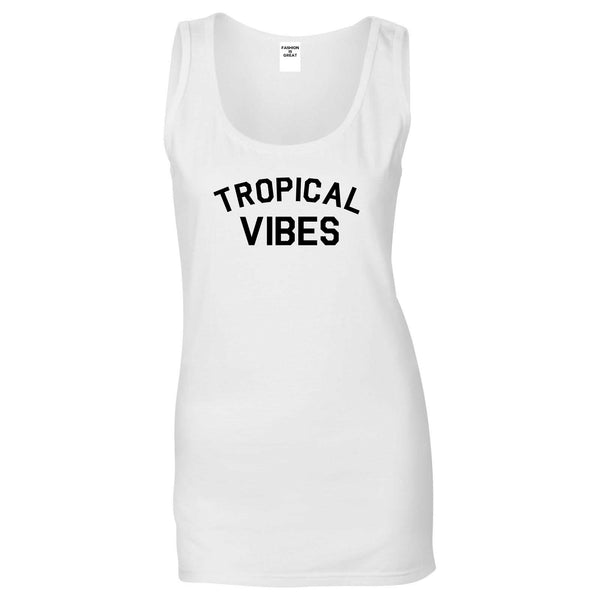Tropical Vibes Only White Womens Tank Top
