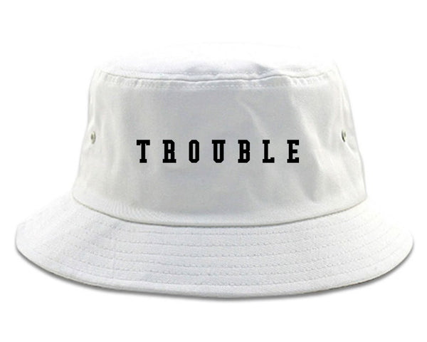 Trouble Bucket Hat White
