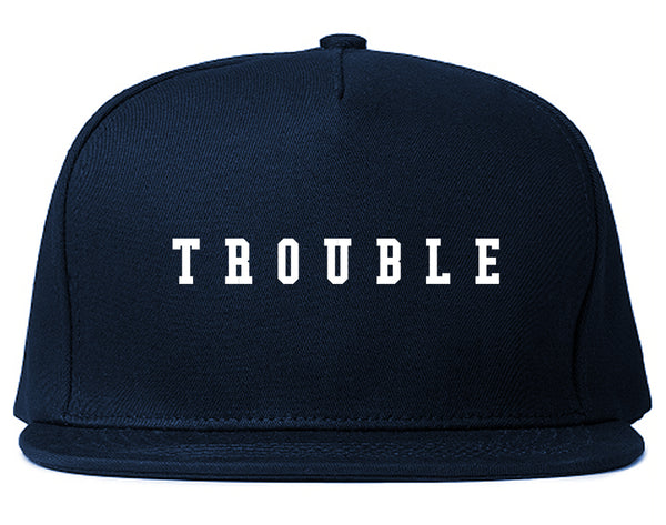 Trouble Snapback Hat Blue