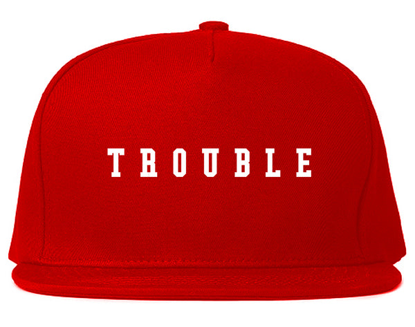 Trouble Snapback Hat Red