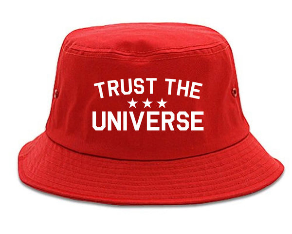 Trust The Universe Mantra Bucket Hat Red
