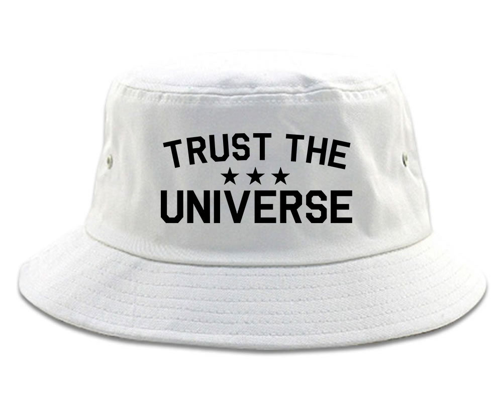 Trust The Universe Mantra Bucket Hat White
