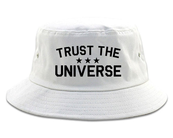 Trust The Universe Mantra Bucket Hat White