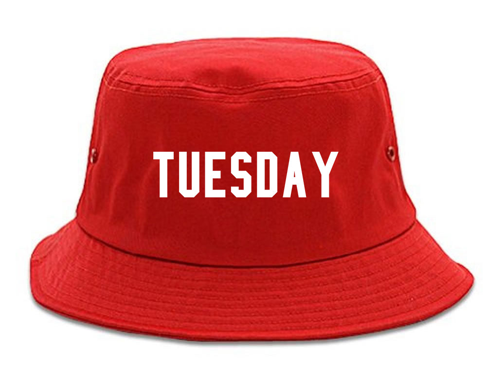 Tuesday Days Of The Week red Bucket Hat