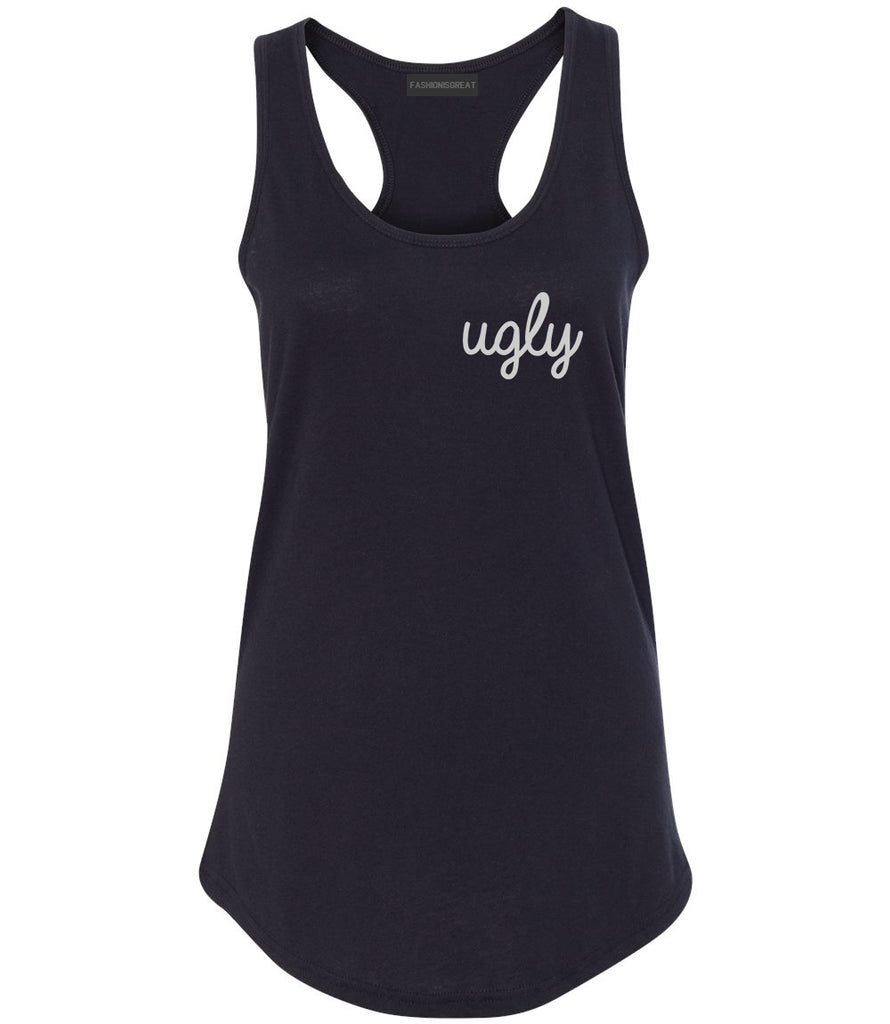 Ugly Funny Cute Chest Black Womens Racerback Tank Top