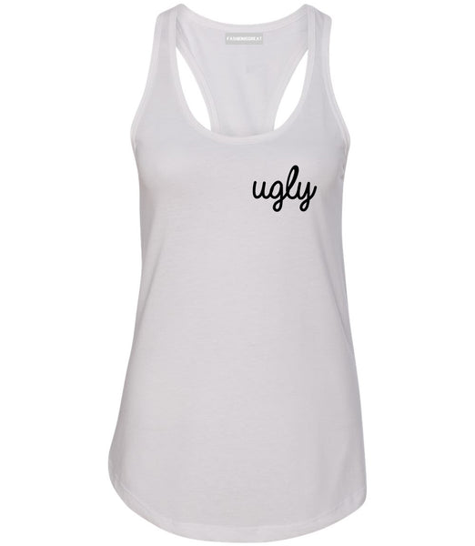 Ugly Funny Cute Chest White Womens Racerback Tank Top