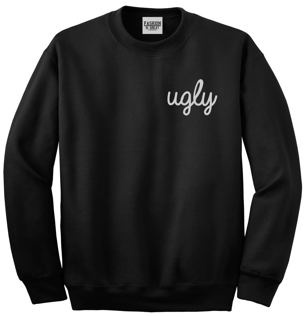 Ugly Funny Cute Chest Black Womens Crewneck Sweatshirt