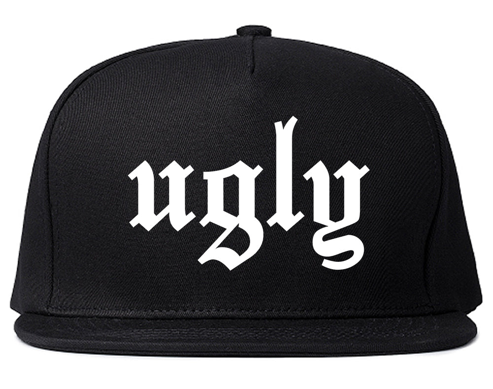 Ugly Olde English Chest Black Snapback Hat