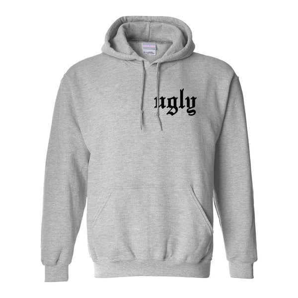 Ugly Olde English Chest Grey Womens Pullover Hoodie