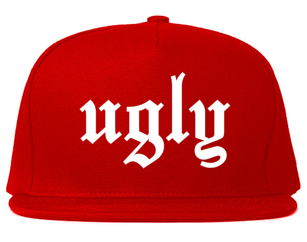 Ugly Olde English Chest Red Snapback Hat