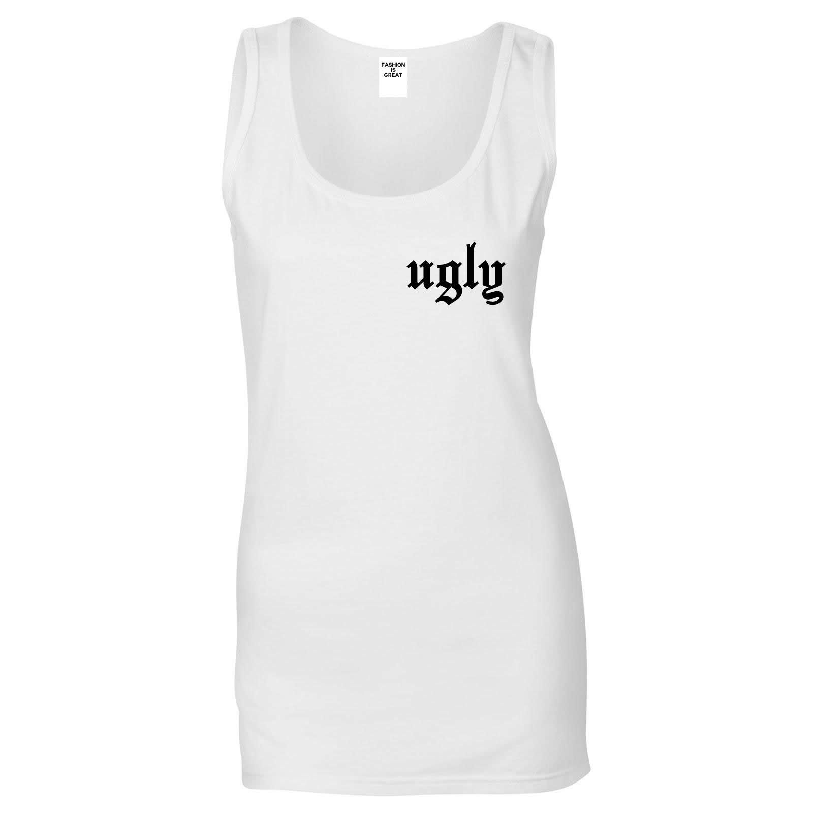 Ugly Olde English Chest White Womens Tank Top