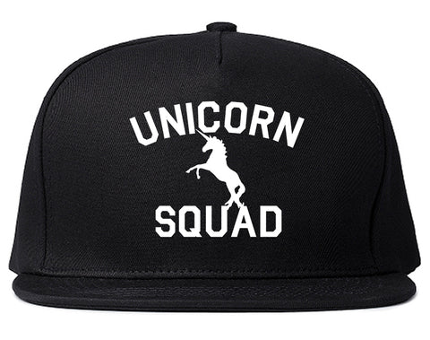 Unicorn Squad Funny Black Snapback Hat