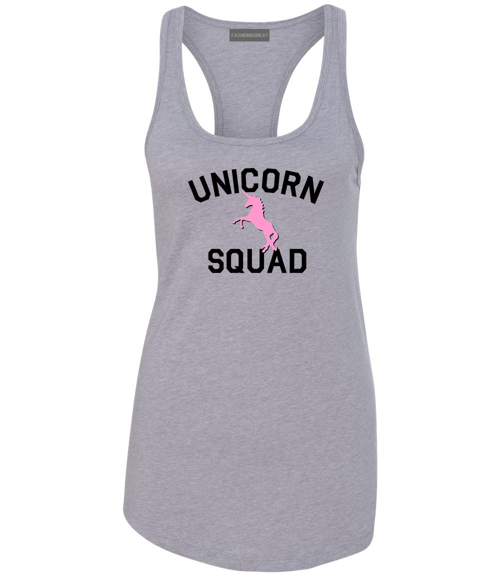 Unicorn Squad Funny Grey Womens Racerback Tank Top