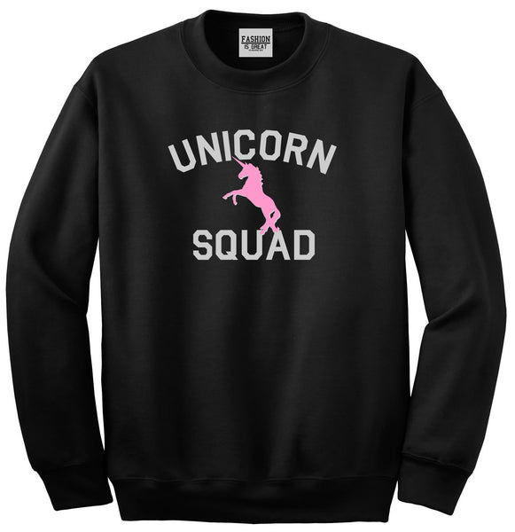 Unicorn Squad Funny Black Womens Crewneck Sweatshirt