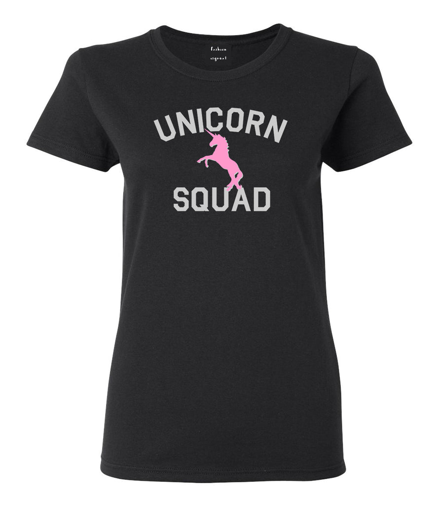 Unicorn Squad Funny Black Womens T-Shirt