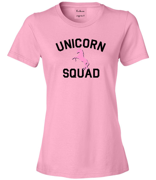 Unicorn Squad Funny Pink Womens T-Shirt
