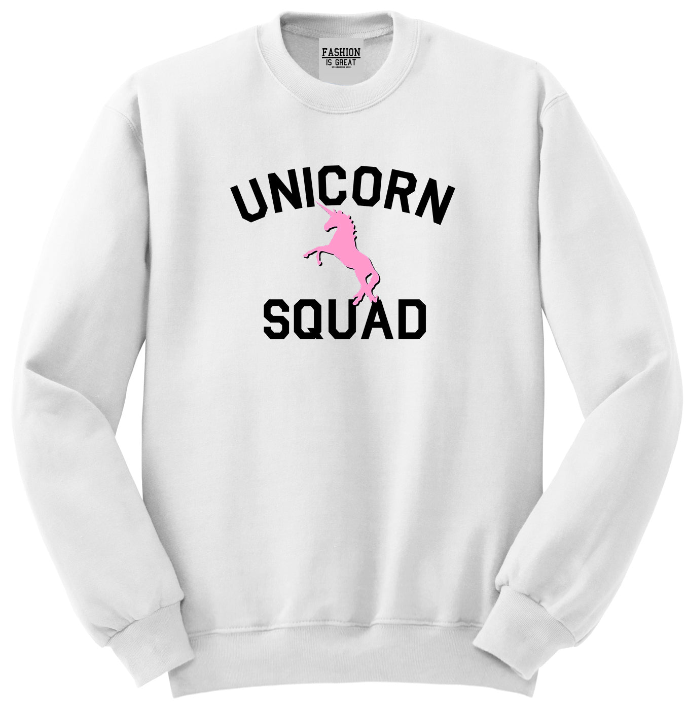 Unicorn Squad Funny White Womens Crewneck Sweatshirt