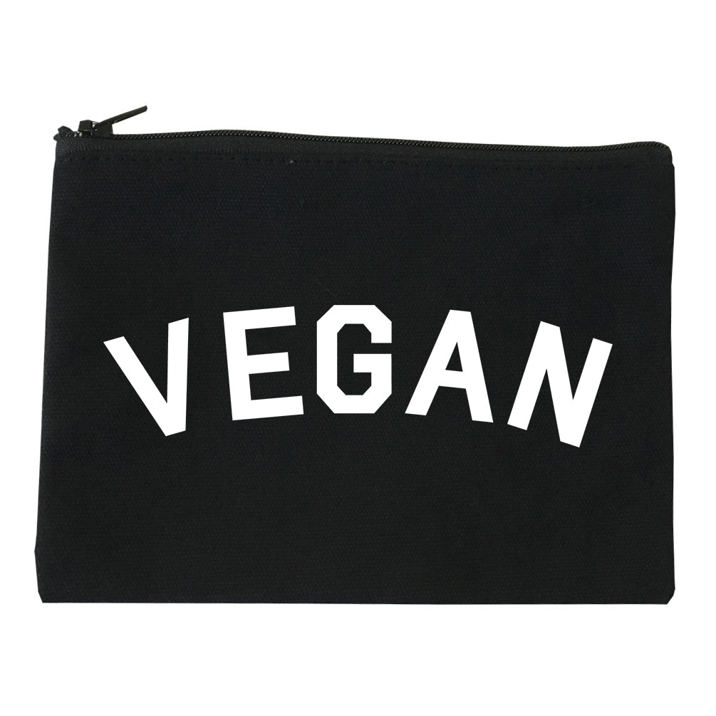 VEGAN Simple Vegetarian Black Makeup Bag