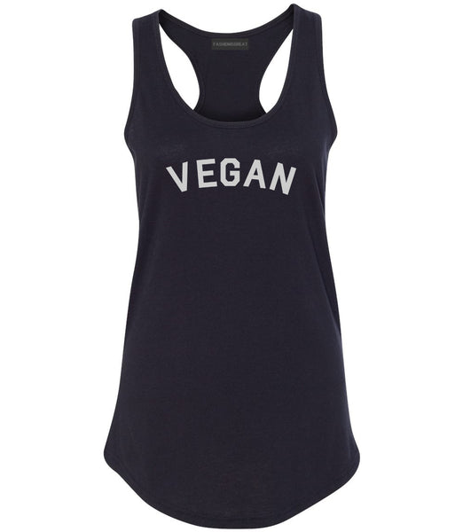 VEGAN Simple Vegetarian Black Racerback Tank Top
