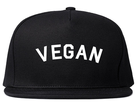 VEGAN Simple Vegetarian Black Snapback Hat
