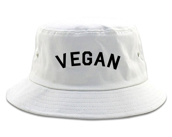 VEGAN Simple Vegetarian White Bucket Hat