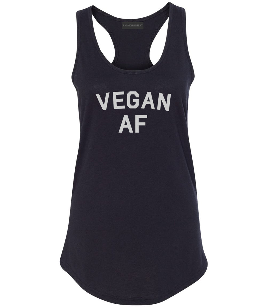 Vegan AF Vegetarian Black Racerback Tank Top
