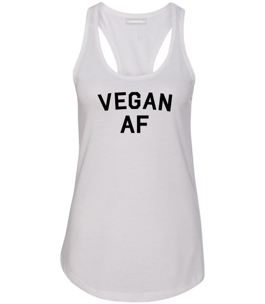 Vegan AF Vegetarian White Racerback Tank Top